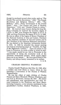1928.1 Obituaries 181 Though He Produced Several Other Works, Such