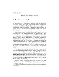 Algebra and Number Theory1