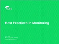 Best Practices in Monitoring
