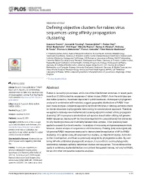 Defining Objective Clusters for Rabies Virus Sequences Using Affinity Propagation Clustering