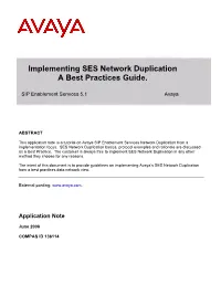 Implementing SES Network Duplication a Best Practices Guide