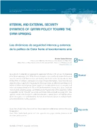 Internal and External Security Dynamics of Qatari Policy Toward the Syria Uprising