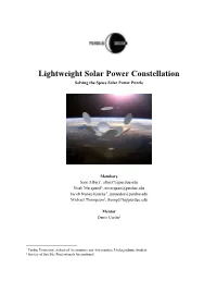 Lightweight Solar Power Constellation Solving the Space Solar Power Puzzle