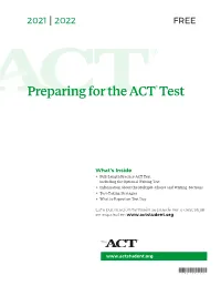 Preparing for the ACT® Test