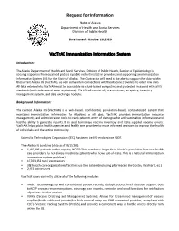 Request for Information Vactrak Immunization Information System