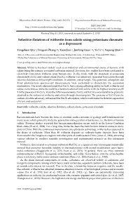 Selective Flotation of Witherite from Calcite Using Potassium Chromate As a Depressant