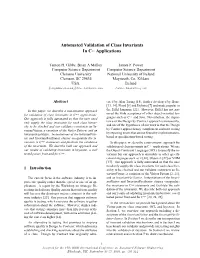 Automated Validation of Class Invariants in C++ Applications