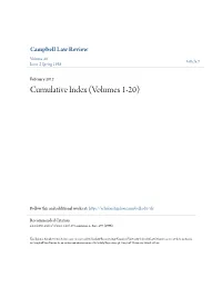 Cumulative Index (Volumes 1-20)
