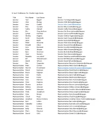 E-Mail Addresses for Alaska Legislators