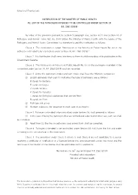 List of the Pathogens Intended to Be Controlled Under Section 18 B.E