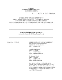 Ontario Superior Court of Justice (Commercial List)