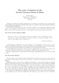 The Order of Numbers in the Second Viennese School of Music