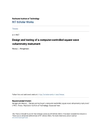 Design and Testing of a Computer-Controlled Square Wave Voltammetry Instrument