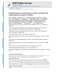 Integrated Genomics and Proteomics to Define Huntingtin CAG Length-Dependent Networks in HD Mice