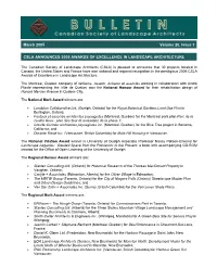 March 2005 Volume 20, Issue 3 CSLA ANNOUNCES 2005 AWARDS OF