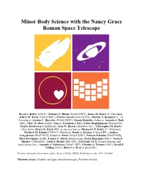 Minor Body Science with the Nancy Grace Roman Space Telescope