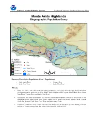 Monte Arido Highlands Biogeographic Population Group