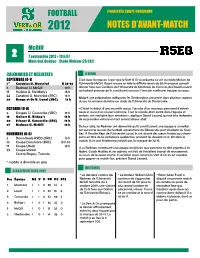 Notes D'avant-Match 2