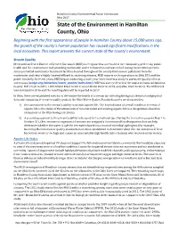 State of the Environment in Hamilton County, Ohio