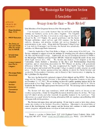 The Mississippi Bar Litigation Section E-Newsletter