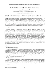 The Modified Research of Paraffin Material for Machining