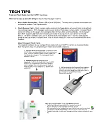 View/Print Information About Compactflash Cards for Use With