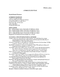 Winter, 2014 CURRICULUM VITAE David Hurst Thomas CURRENT