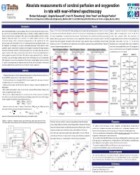Absolute Measurements of Cerebral Perfusion and Oxygenation in Rats with Near-Infrared Spectroscopy Bertan Hallacoglu1, Angelo Sassaroli1, Irwin H