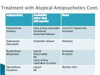 Antipsychotic Availability (Other Than Pill/Capsule) Notes Paliperidone