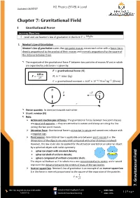 Chapter 7: Gravitational Field