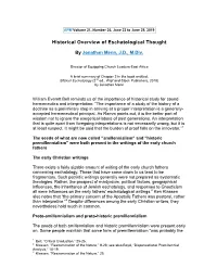 Historical Overview of Eschatological Thought