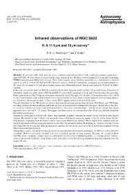 Infrared Observations of NGC 3603