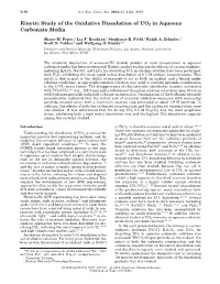 Kinetic Study of the Oxidative Dissolution of UO2 in Aqueous Carbonate Media
