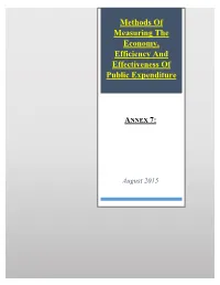 Methods of Measuring the Economy, Efficiency and Effectiveness Of