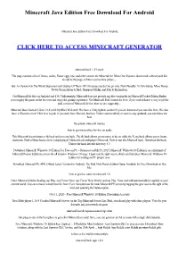 Minecraft Java Edition Free Download for Android