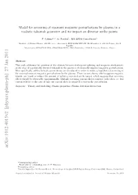 Model for Screening of Resonant Magnetic Perturbations by Plasma
