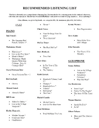 Recommended Listening List