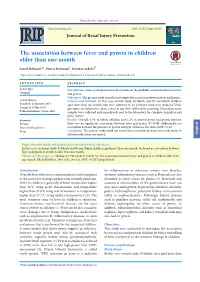 The Association Between Fever and Pyuria in Children Older Than One Month