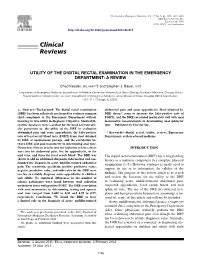 Utility of the Digital Rectal Examination in the Emergency Department: a Review