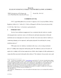 Before the STATE of CONNECTICUT PUBLIC UTILITIES REGULATORY AUTHORITY