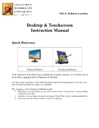 Desktop & Touchscreen Instruction Manual