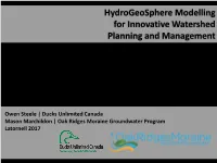 Hydrogeosphere Modelling for Innovative Watershed Planning and Management
