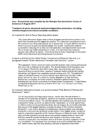 Iran – Researched and Compiled by the Refugee Documentation Centre of Ireland on 5 August 2011