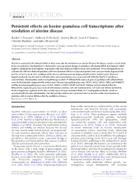 Persistent Effects on Bovine Granulosa Cell Transcriptome After Resolution of Uterine Disease