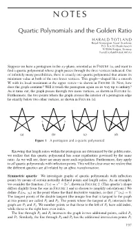 Quartic Polynomials and the Golden Ratio