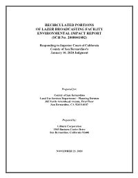 RECIRCULATED PORTIONS of LAZER BROADCASTING FACILITY ENVIRONMENTAL IMPACT REPORT (SCH No