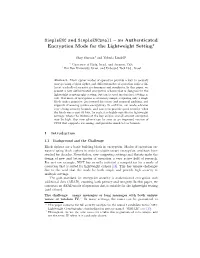 Simpleenc and Simpleencsmall – an Authenticated Encryption Mode for the Lightweight Setting?