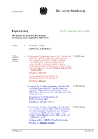 Amtliche Tagesordnung Der 239. Sitzung Des 19. Deutschen