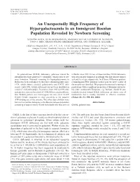 An Unexpectedly High Frequency of Hypergalactosemia in an Immigrant Bosnian Population Revealed by Newborn Screening