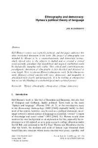 Ethnography and Democracy: Hymes's Political Theory of Language